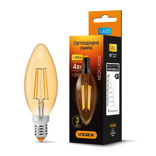 Светодиодная лампа VIDEX Filament C37FA 4W E14 2200K ( 4014045 )