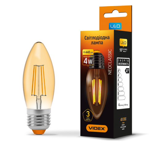 Светодиодная лампа VIDEX Filament C37FA 4W E27 2200K бронза ( 4014046 )