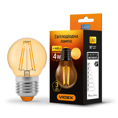 LED лампа VIDEX Filament G45FA 4W E27 2200K бронза ( 4014047 )