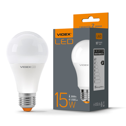 LED лампа VIDEX A65e 15W E27 3000K ( 4014059 )