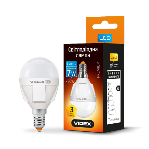 LED лампа VIDEX PREMIUM G45 7W E14 3000K ( 4014072 )