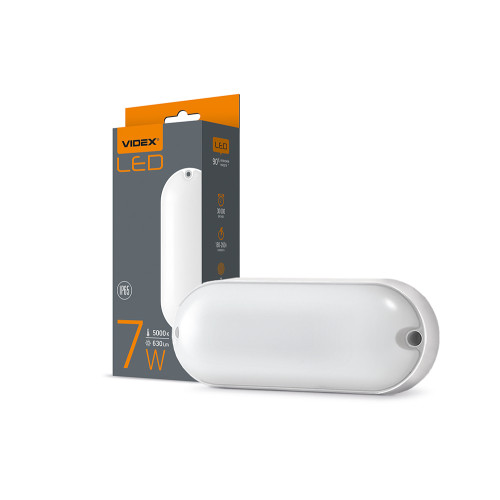 LED светильник IP65 овальный VIDEX 7W 5000K белый овальный VIDEX 7W 5000K белый ( 4014100 )