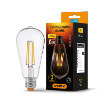 LED лампа VIDEX Filament ST64FD 6W E27 4100K димерна