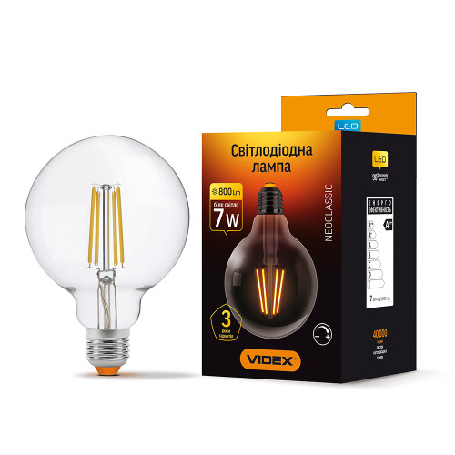 LED лампа VIDEX Filament G95FD 7W E27 4100K димерна ( 4014103 )