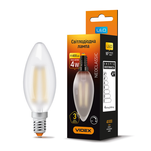 LED лампа VIDEX Filament C37FMD 4W E14 4100K диммерная ( 4014128 )