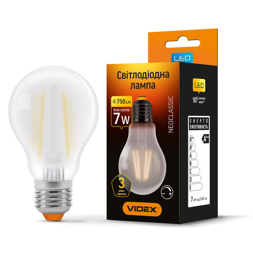 LED лампа VIDEX Filament A60FMD 7W E27 4100K диммерная ( 4014130 )