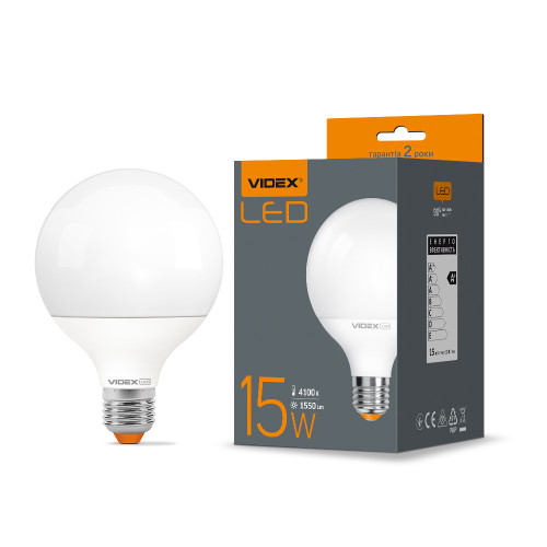 LED лампа VIDEX G95e 15W E27 4100K ( 4014158 )