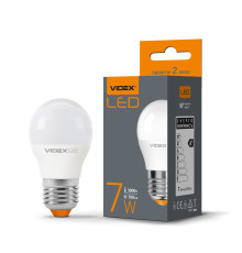 LED лампа VIDEX G45e 7W E27 3000K