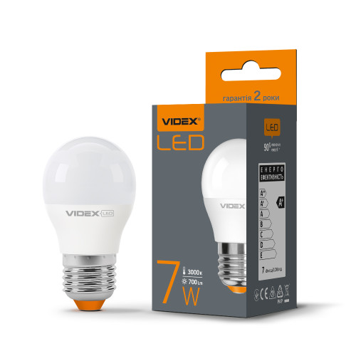 LED лампа VIDEX G45e 7W E27 3000K ( 4014175 )