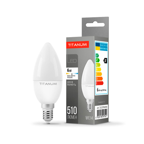 LED лампа TITANUM C37 6W E14 4100K ( 4014187 )