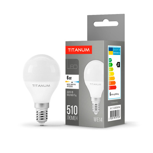 LED лампа TITANUM G45 6W E14 4100K ( 4014189 )
