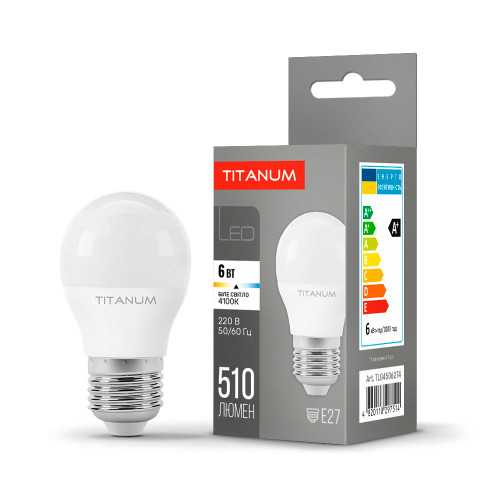 LED лампа TITANUM G45 6W E27 4100K ( 4014190 )