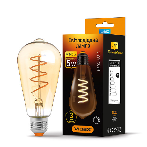 LED лампа VIDEX Filament ST64FASD 5W E27 2200K диммерная бронза ( 4014194 )