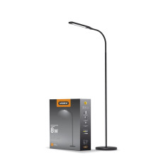 LED торшер черный VIDEX VL-TF0702B 8W 3000-5500K