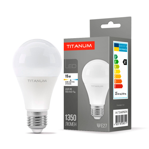 LED лампа TITANUM A65 15W E27 4100K ( 4014235 )