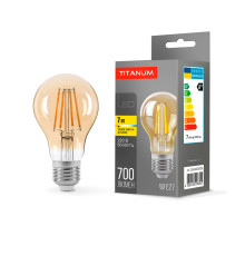 LED лампа TITANUM Filament A60 7W E27 2200K бронза