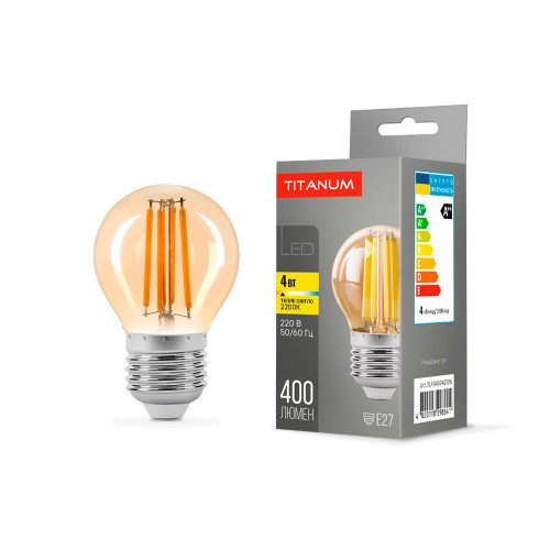 LED лампа TITANUM Filament G45 4W E27 2200K бронза ( 4014248 )