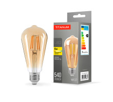 LED лампа TITANUM Filament ST64 6W E27 2200K бронза