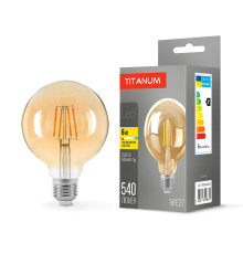 LED лампа TITANUM Filament G95 6W E27 2200K бронза