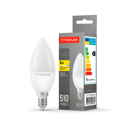 LED лампа TITANUM C37 6W E14 3000K ( 4014260 )