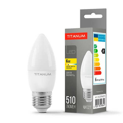 LED лампа TITANUM C37 6W E27 3000K ( 4014261 )