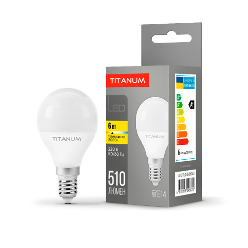 LED лампа TITANUM G45 6W E14 3000K ( 4014262 )
