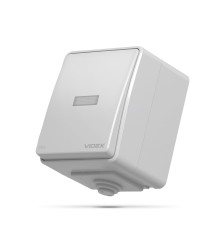 IP65 Вимикач зовнішній одноклавішний із підсвіткою сірий VIDEX BINERA