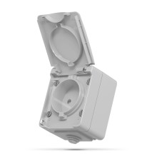 IP65 Розетка зовнішня одинарна сіра VIDEX BINERA