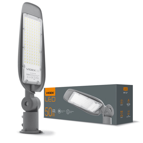 LED уличный фонарь VIDEX (поворотный) 50W 5000K Серый ( 4014277 )