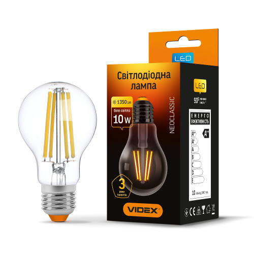 LED лампа VIDEX Filament A60F 10W E27 4100K ( 4014284 )