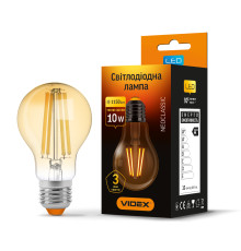 LED лампа VIDEX Filament A60FA 10W E27 2200K бронза