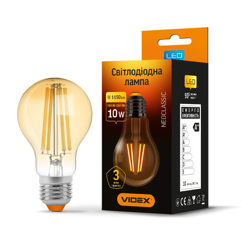 LED лампа VIDEX Filament A60FA 10W E27 2200K бронза ( 4014285 )