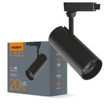 LED світильник трековий VIDEX 20W 4100K чорний