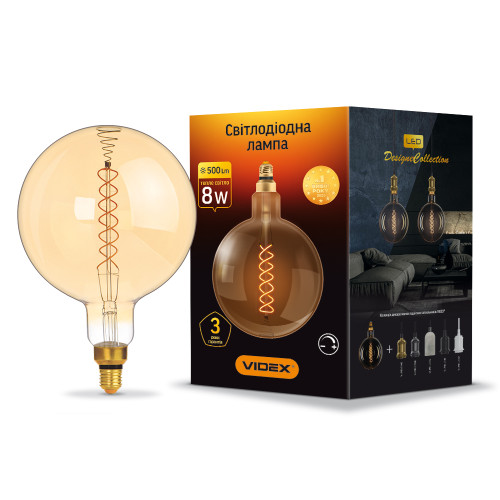 LED лампа VIDEX Filament G200FASD 8W E27 2200K димерна бронза ( 4014344 )