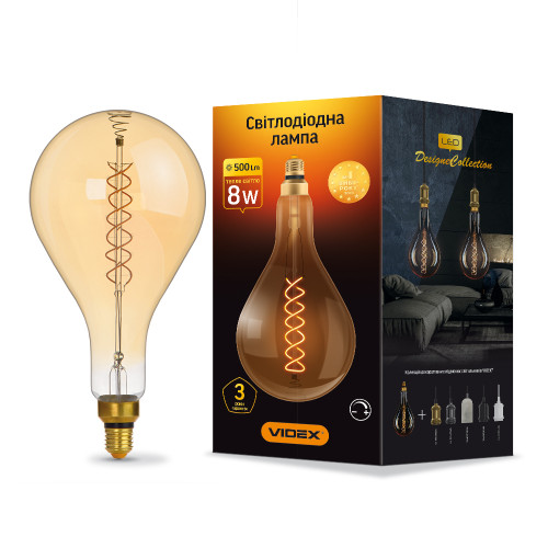 LED лампа VIDEX Filament PS160FASD 8W E27 2200K диммерная бронза ( 4014345 )