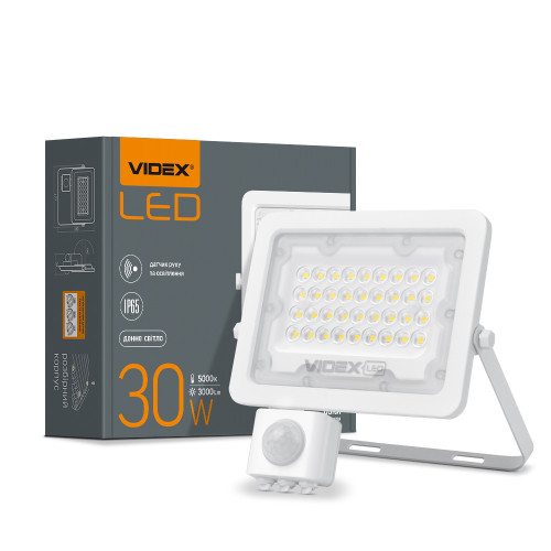 LED прожектор VIDEX F2e 30W 5000K з датчиком руху та освітленості ( 4014348 )