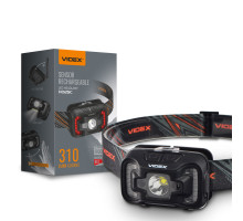 Налобний світлодіодний ліхтарик VIDEX VLF-H025C 310Lm 5000K, micro USB