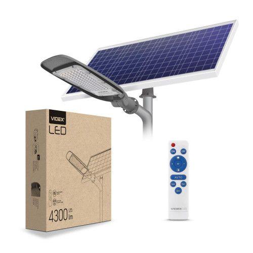 LED вуличний ліхтар автономний VIDEX 60W 5000K ( 4014459 )