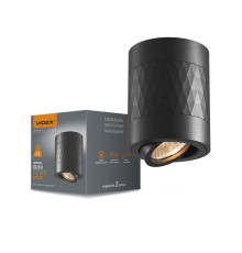 Світильник VIDEX під лампу GU10 SPF04A накладний чорний + чорна призма