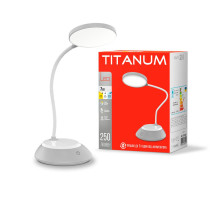 LED лампа настольная с аккумулятором TITANUM TLTF-022G 7W 3000-6500K USB серая