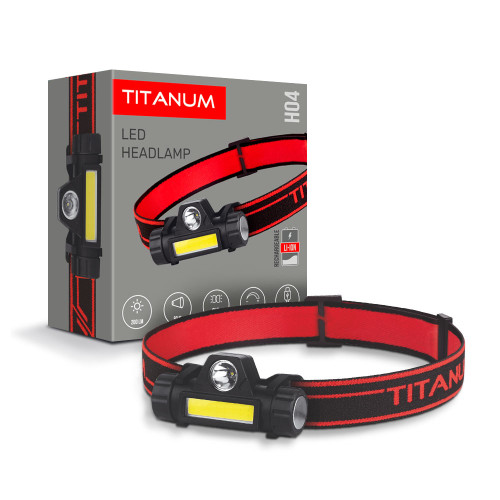 Налобний світлодіодний ліхтарик TITANUM TLF-H04 200Lm 6500K, micro USB ( 4014556 )