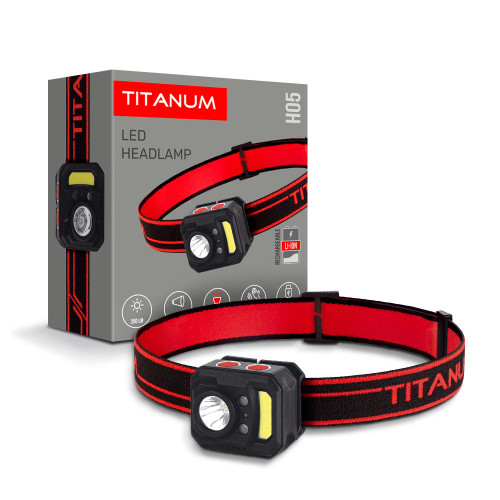 Налобний світлодіодний ліхтарик TITANUM TLF-H05 250Lm 6500K, USB-C ( 4014557 )