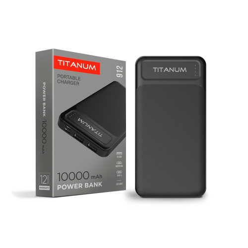 Повербанк TITANUM 912 Black 10000mAh, Micro USB, Type-C, 2USB ( 4014565 )