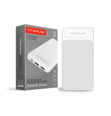 Повербанк TITANUM 912 White 10000mAh, Micro USB, Type-C, 2USB