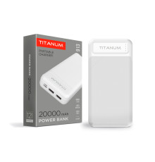 Повербанк TITANUM 913 White 20000mAh, Micro USB, Type-C, 2USB