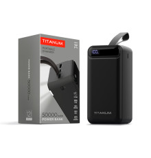 Повербанк TITANUM 741 Black 50000mAh, Micro USB, Type-C, 2USB