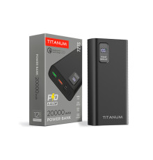 Повербанк TITANUM 727S 20000mAh 22.5W Black, Micro USB, Type-C, 2USB