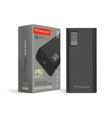 Повербанк TITANUM 728S 30000mAh 22.5W Black, 4USB, Micro USB, Type-C