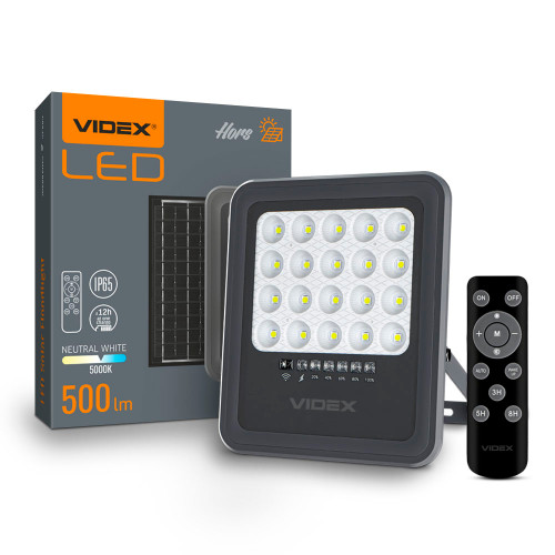 LED прожектор автономний VIDEX 500Lm 5000K ( 4014589 )