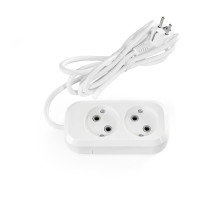 Подовжувач мережевий без заземлення 2 гнізда 3м (2x1мм) білий TITANUM STANDARD